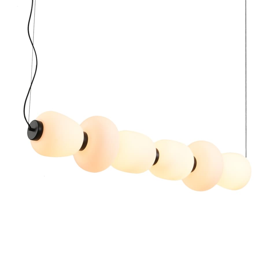 Lampa wisząca BRILLA-6 LED biało-czarna 125 cm