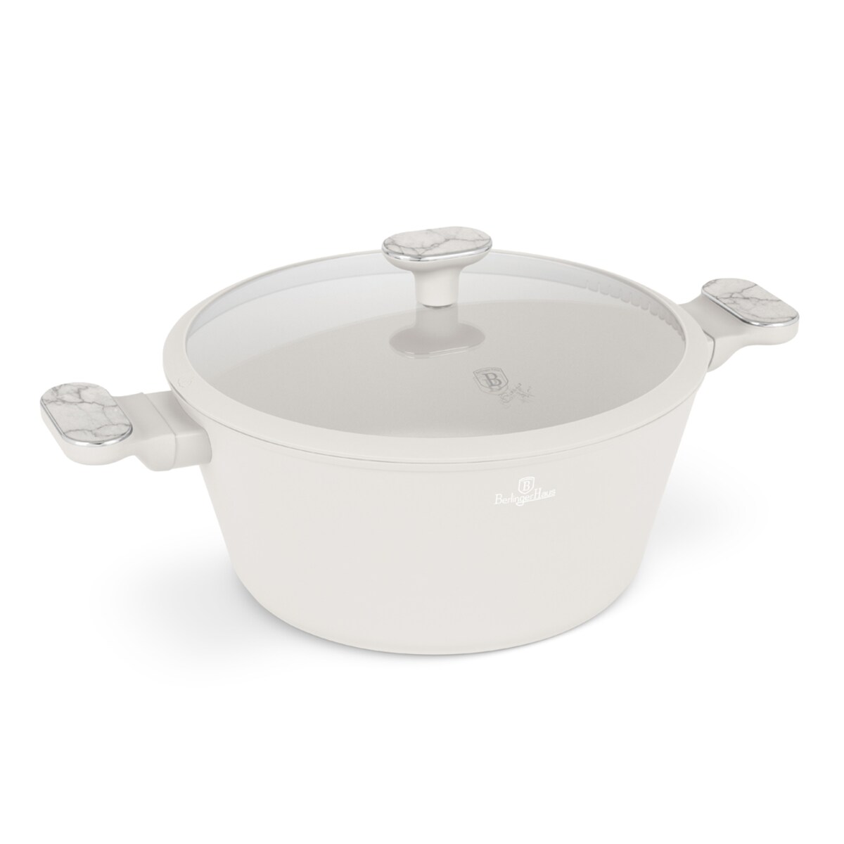 Garnek z pokrywką 28 cm BerlingerHaus BH-8397 Sahara Marble Collection