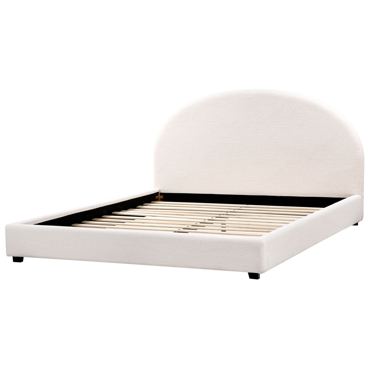 Łóżko Boucle VAUCLUSE 180 x 200 cm Złamana biel