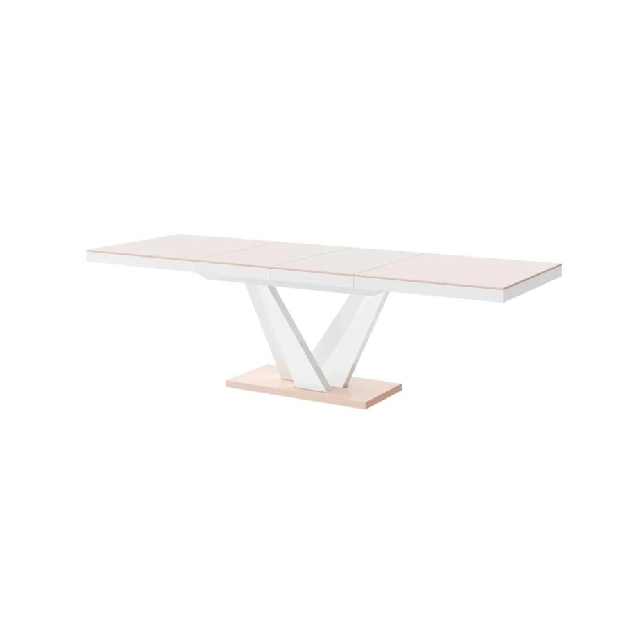 Stół rozkładany VEGAS 160(256)x89 cappuccino/biały połysk