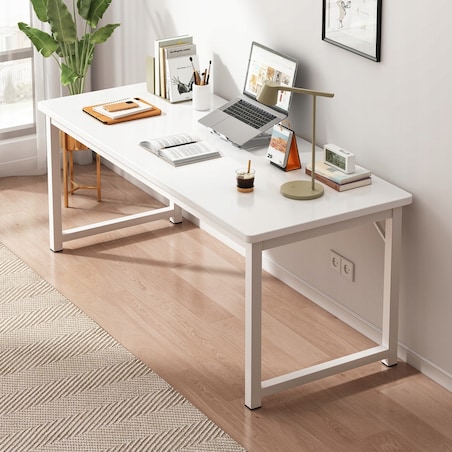 Biurko Komputerowe Stolik Białe Młodzieżowe Szkolne Industrialne 120 Cm