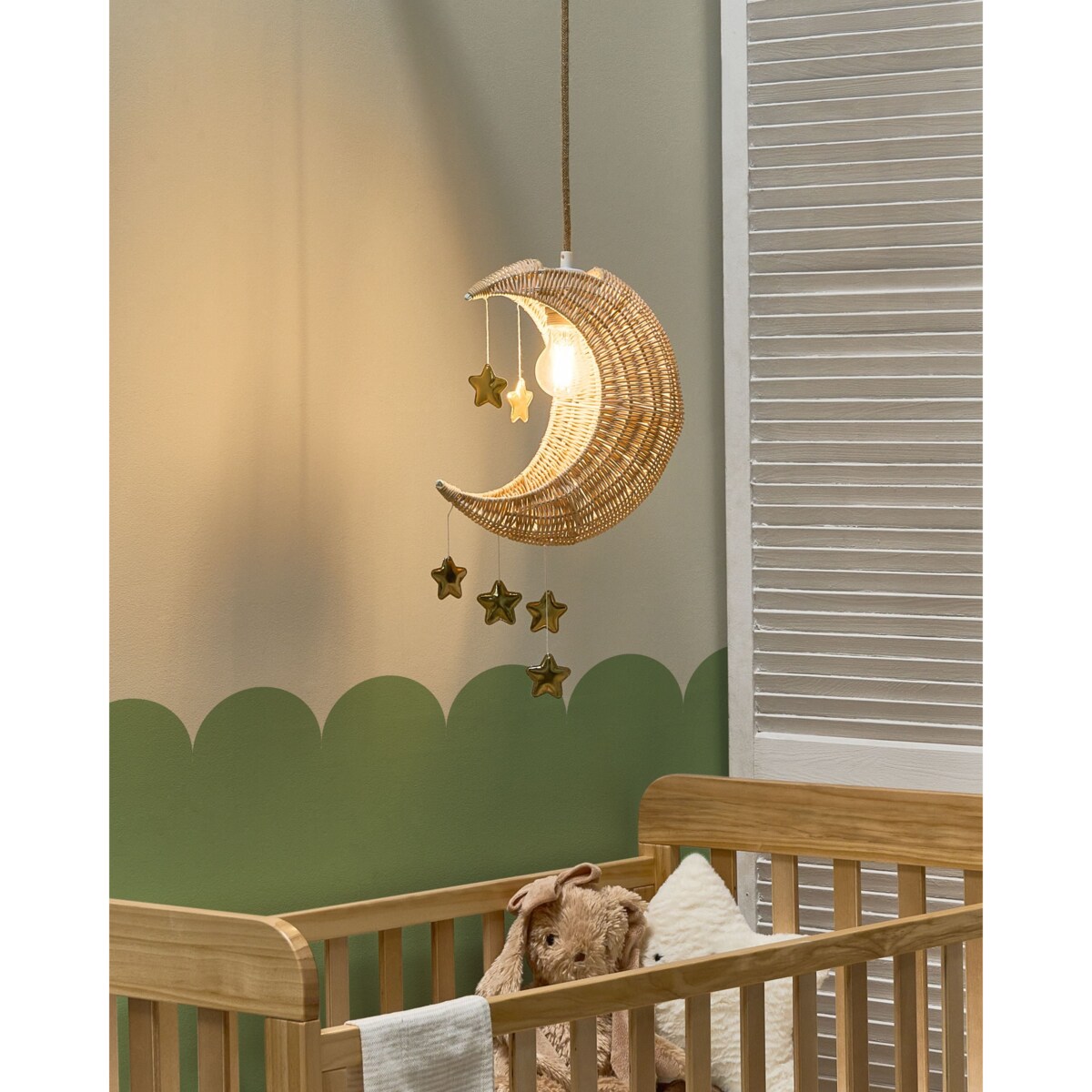 Lampa wisząca Księżyc ORCHON Rattan Naturalny