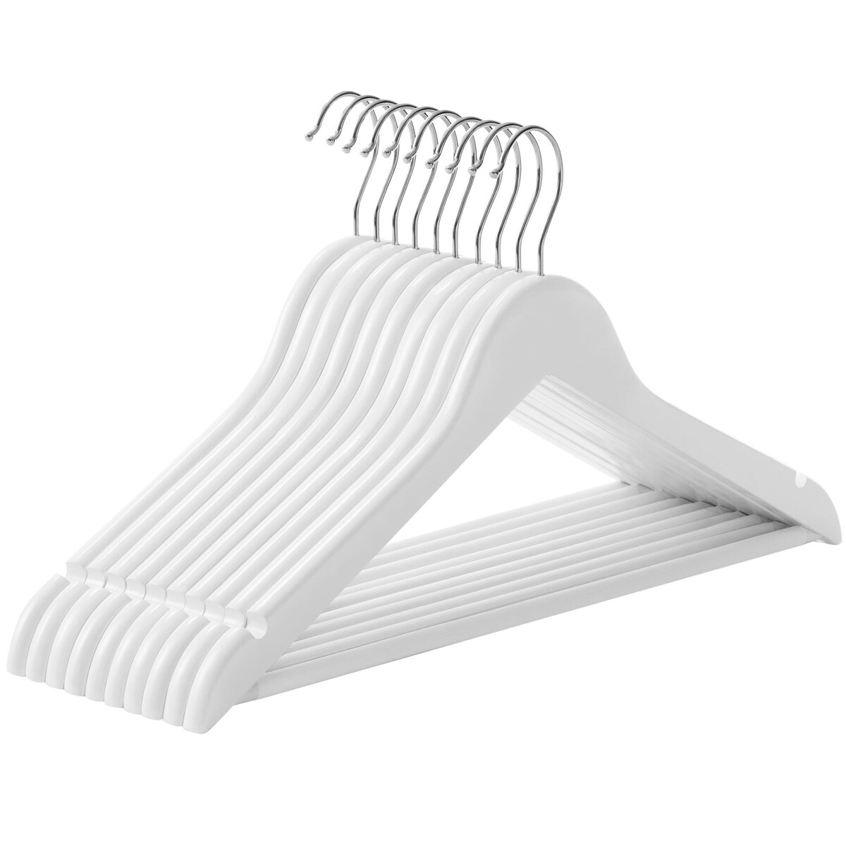 Wieszaki Drewniane Na Ubrania Komplet 10Szt Biały