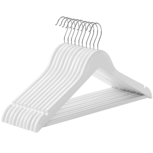 Wieszaki Drewniane Na Ubrania Komplet 10Szt Biały
