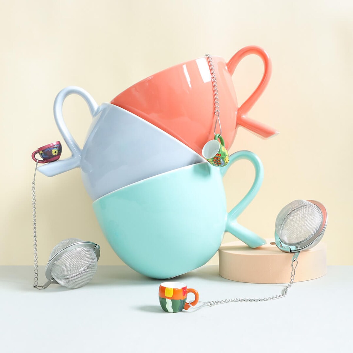 Kubek/miseczka z nóżką szary - eleganckie naczynie na kawę herbatę przekąskę, wyjątkowy design