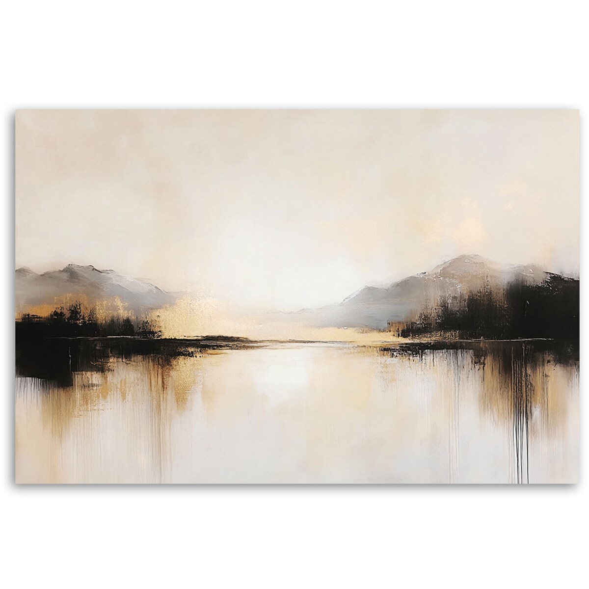 Abstrakcja Obraz na płótnie do salonu sypialni jadalni biura z elementami złota w beżu 100x70