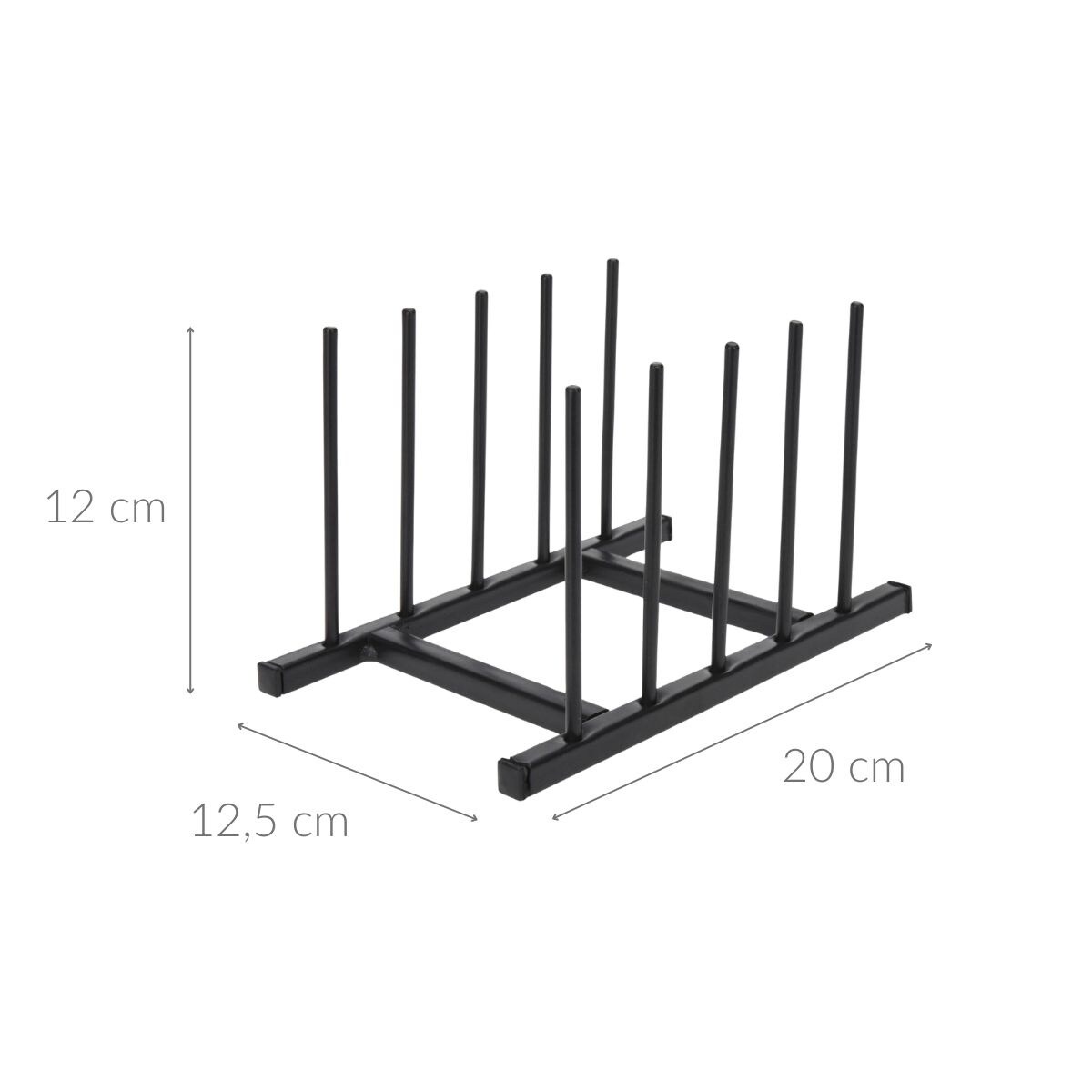 Organizer na talerze, na 4 talerze, kolor czarny, metal