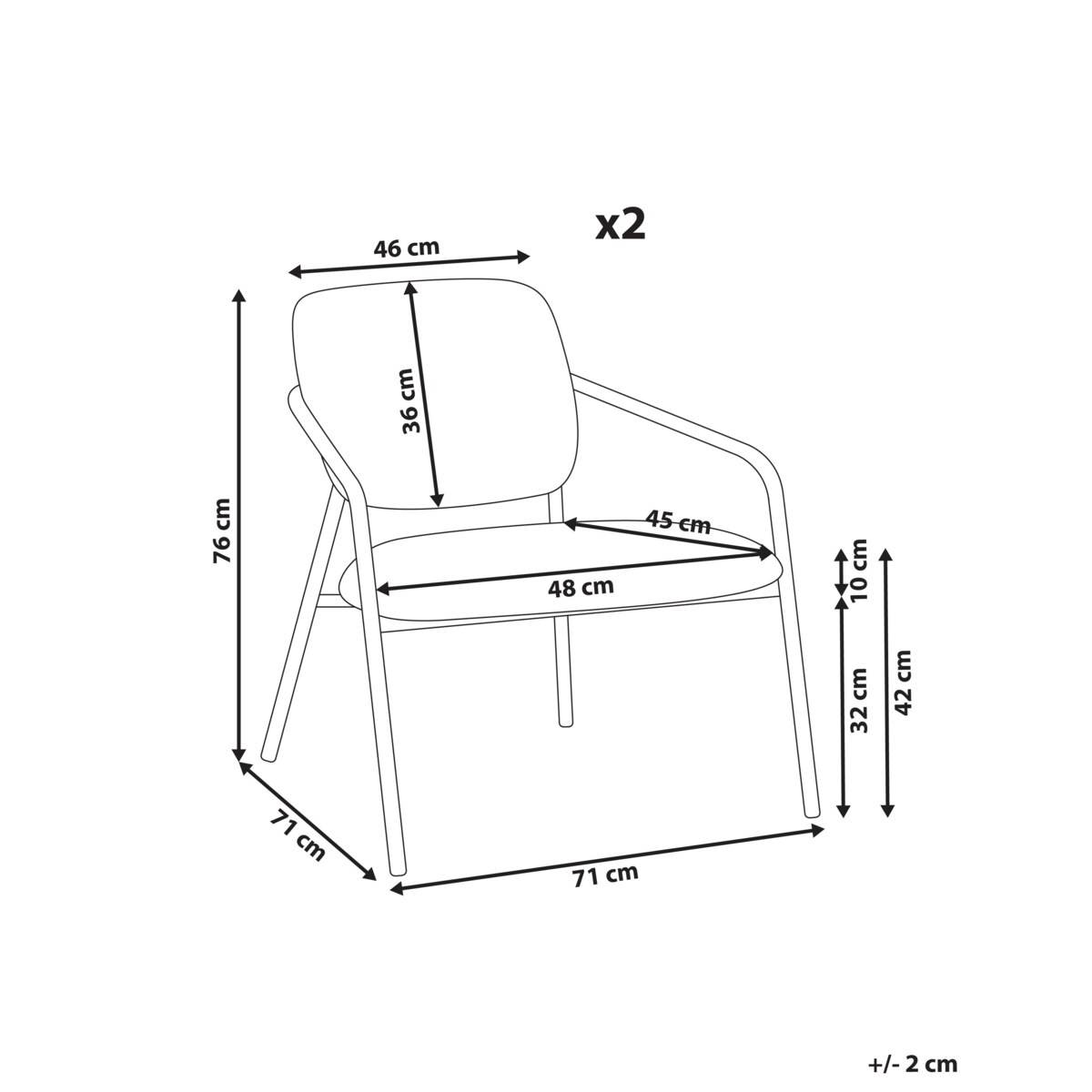 Zestaw 2 foteli LOA Złamana biel