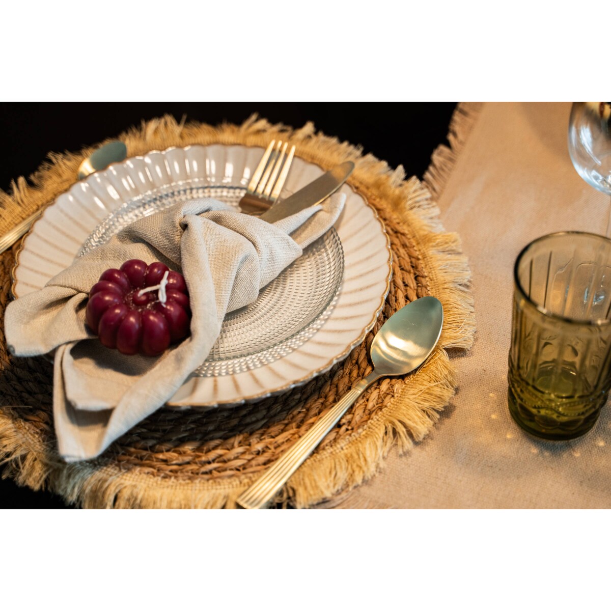 Słomiana podkładka pod talerz OSLO, Ø 38 cm