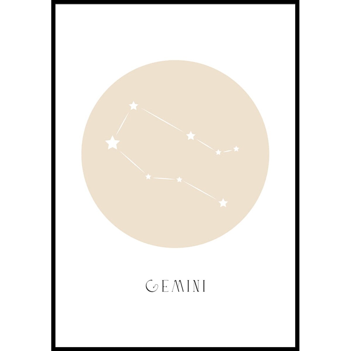 plakat znak zodiaku 2 bliźnięta 21x30 cm