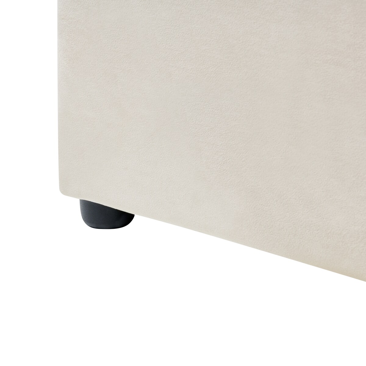 Łóżko wodne Welur LAVAUR 160 x 200 cm Złamana biel