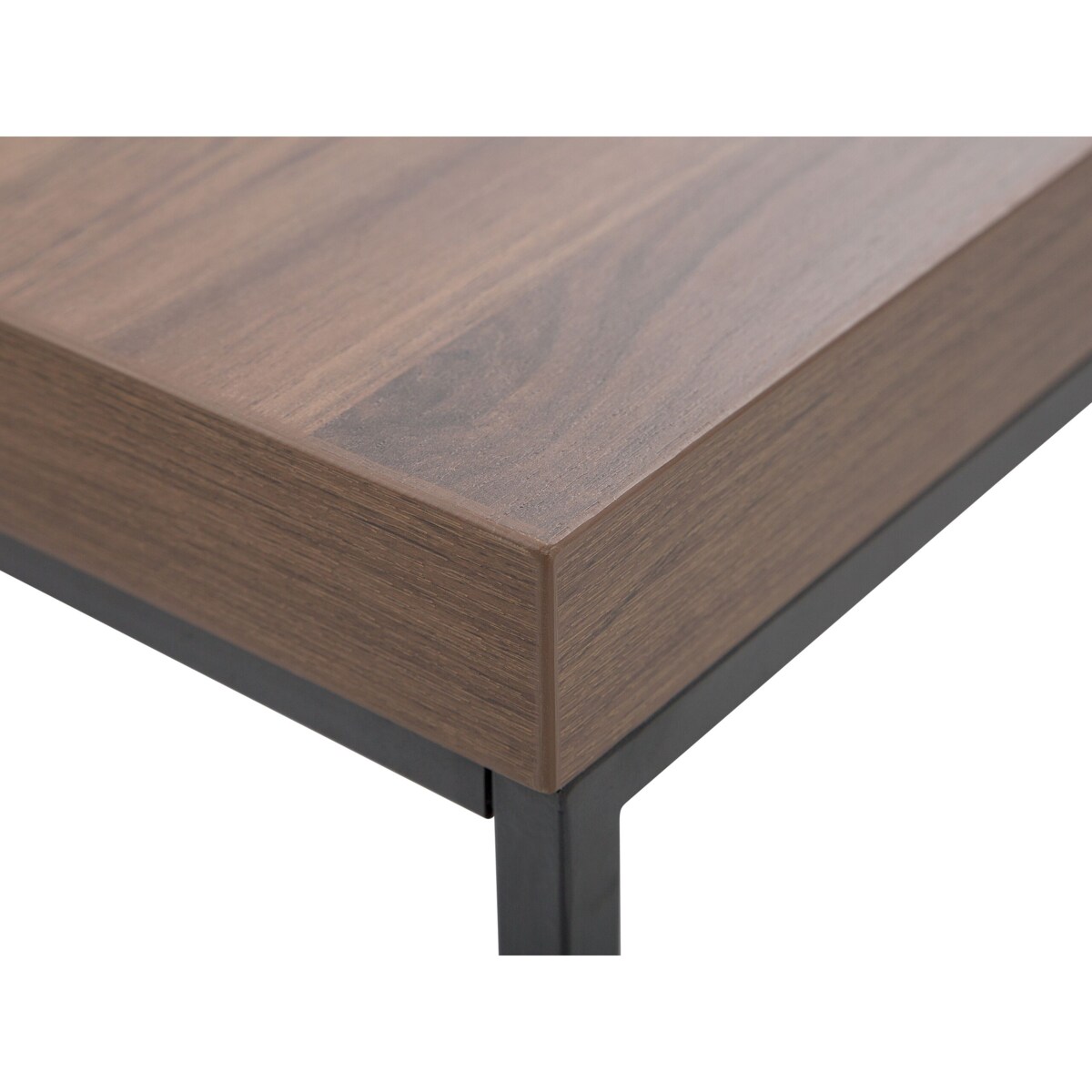 Stolik kawowy ciemne drewno z czarnym DELANO