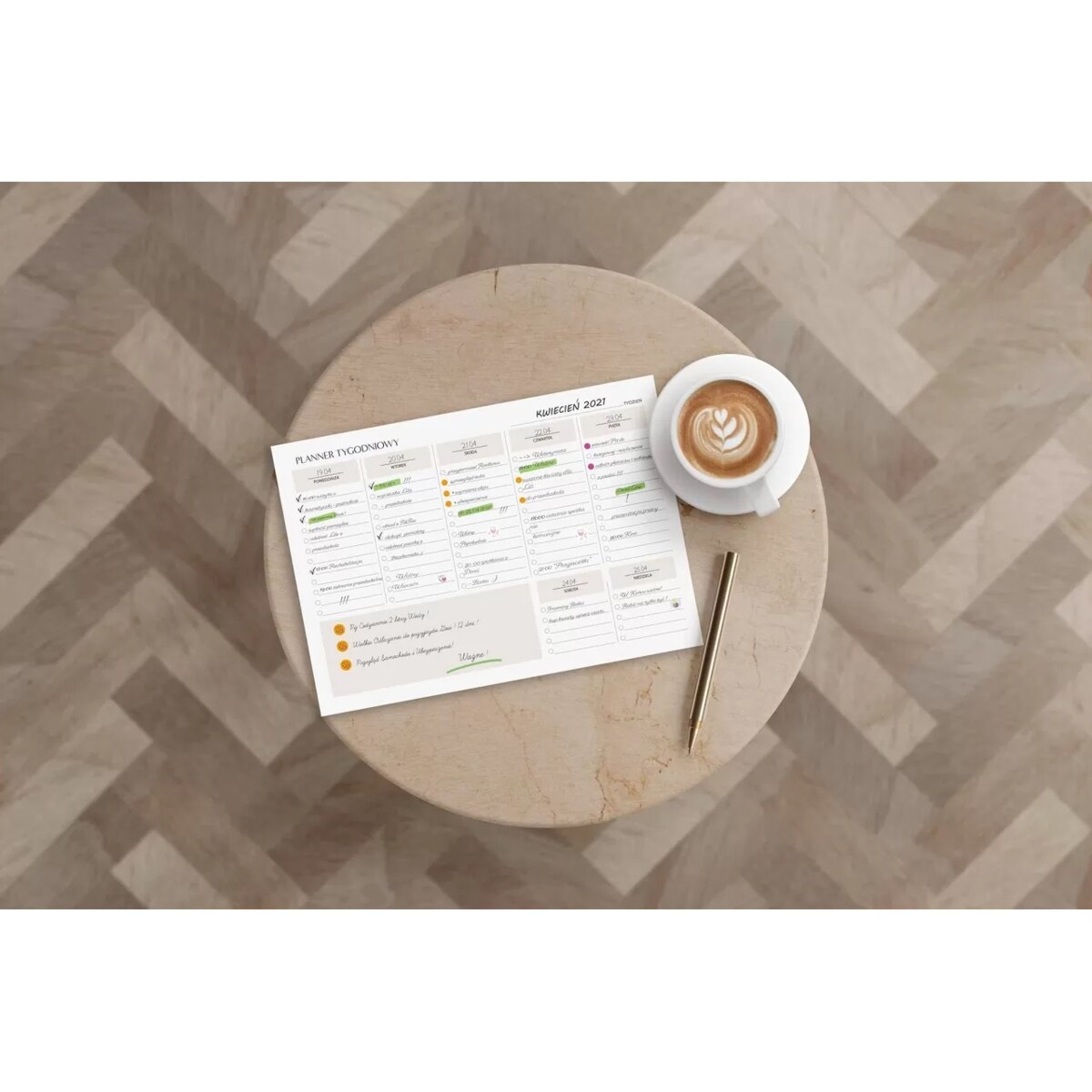 Organizer Tygodniowy na biurko A4!