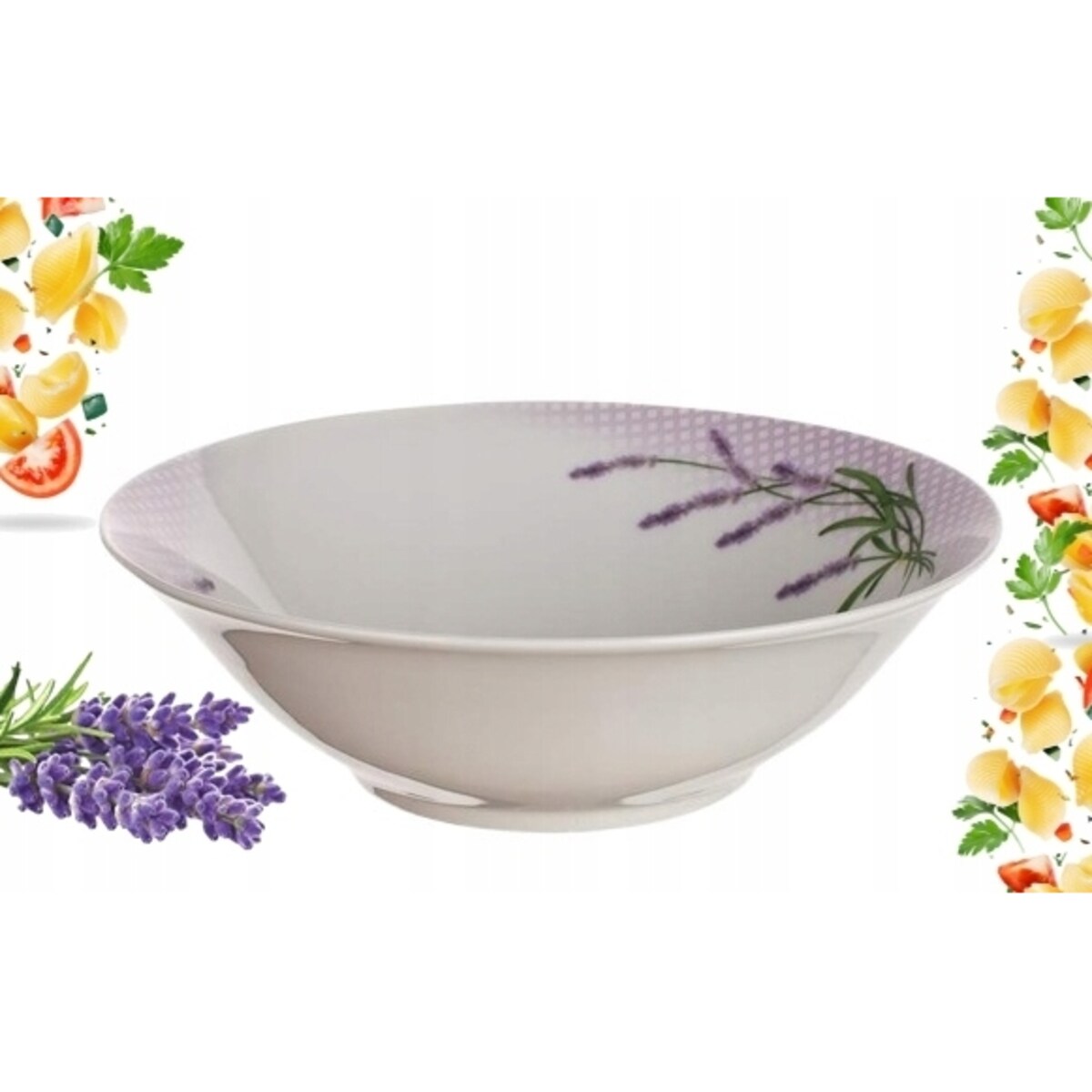 SALATERKA PORCELANA 23 cm na sałatki owoce dania jedzenie w lawendę miska