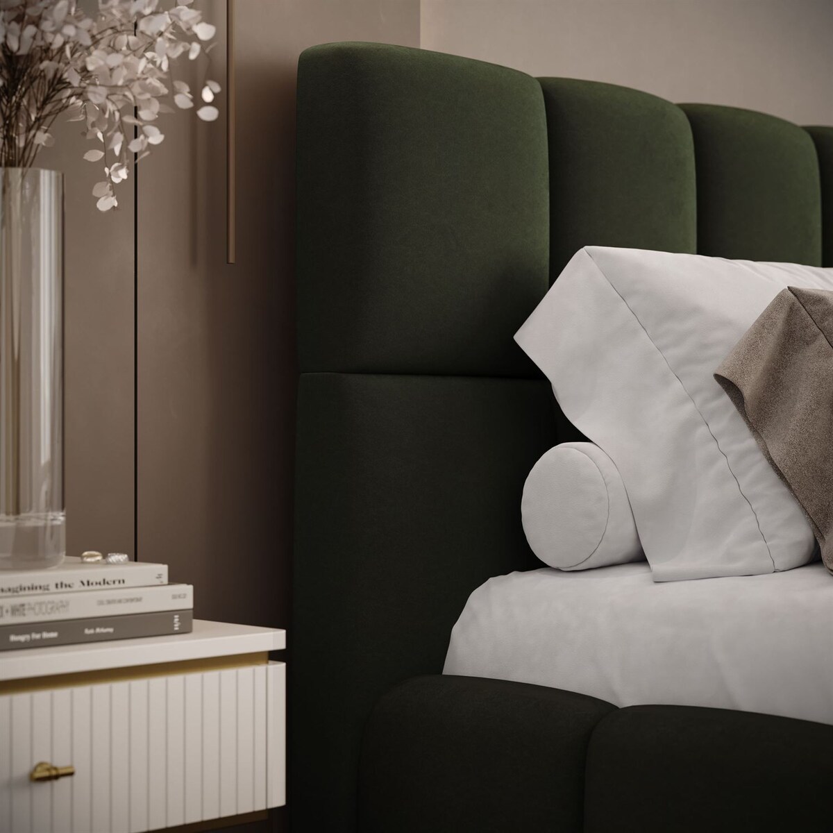 Łóżko tapicerowane VENEZIA, pojemnik na pościel, stelaż 34, 180x200, Castel 39