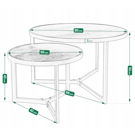 STOLIK kawowy BRĄZOWY ława stół ZESTAW salon LOFT