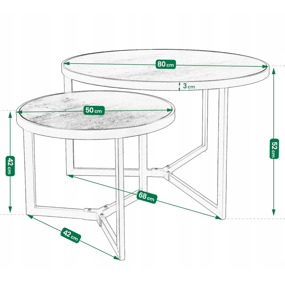 STOLIK kawowy BRĄZOWY ława stół ZESTAW salon LOFT