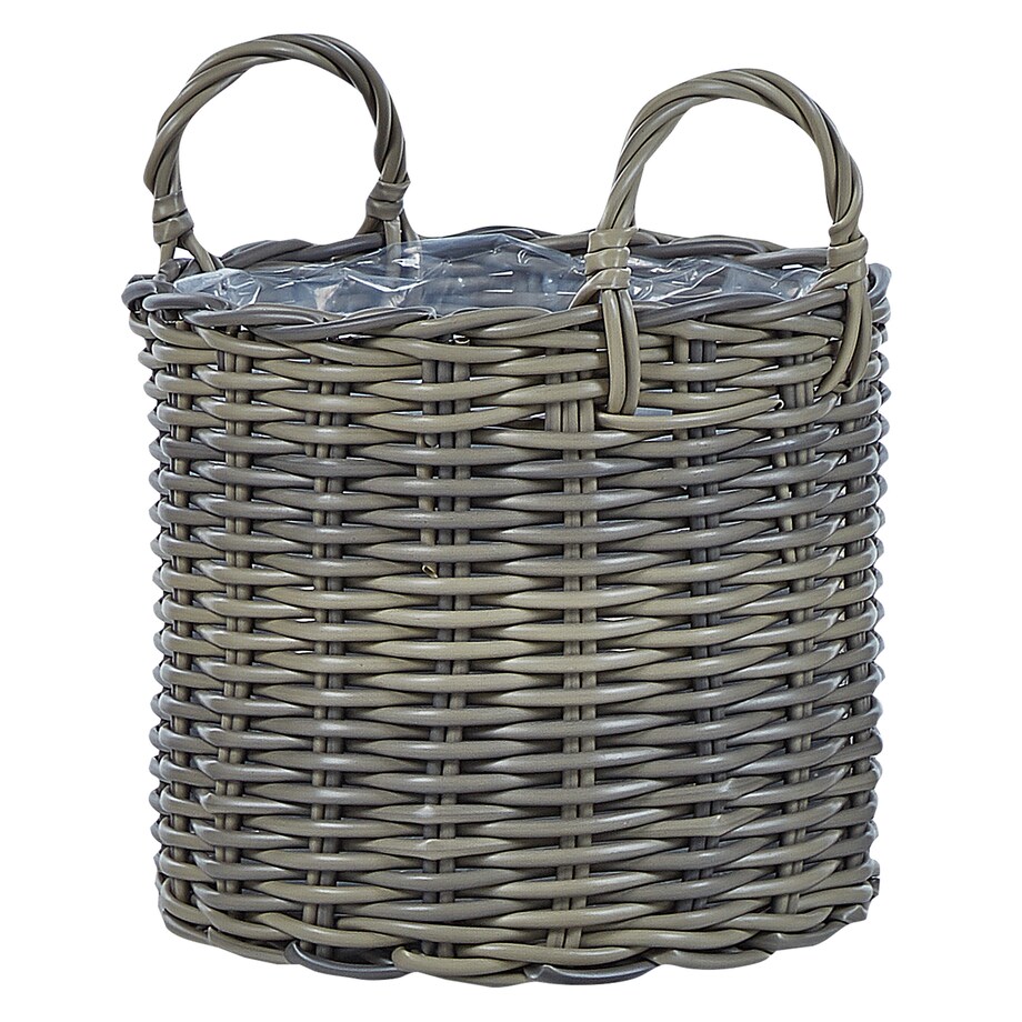 Zestaw 3 koszy na kwiaty NIKITI 29/35/40 cm Beżowoszary Technorattan
