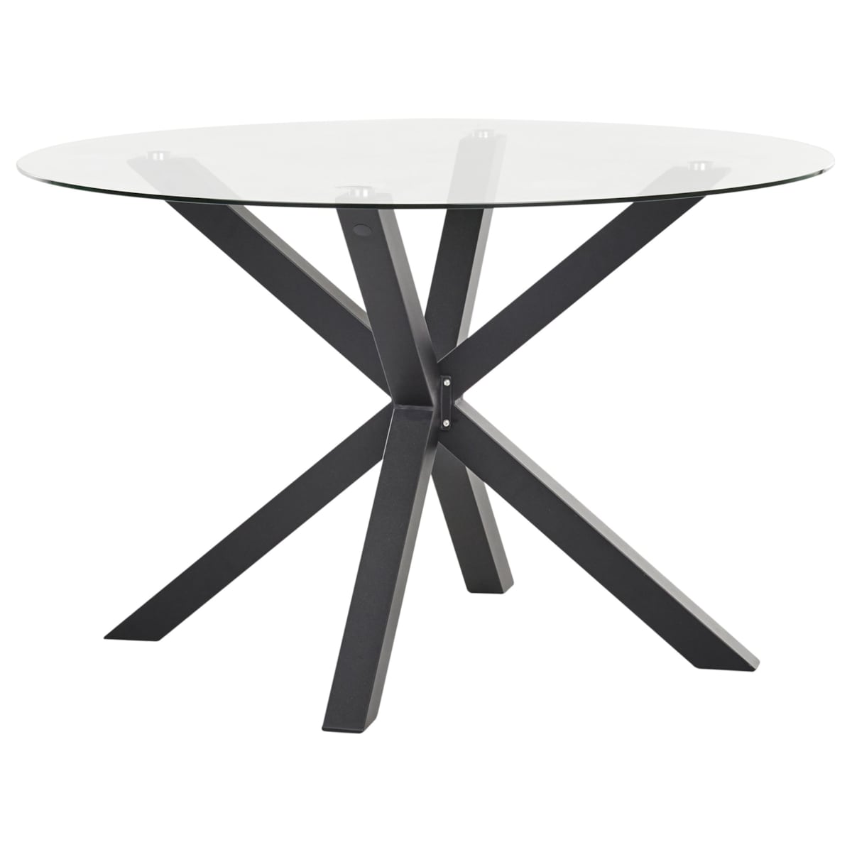Stół ogrodowy MALETTO 120 cm 120 cm Szkło Czarny