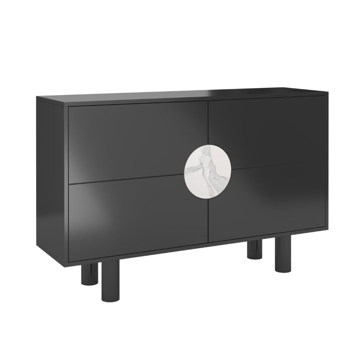 Nowoczesna komoda z marmurem Dancan ZOE 2D / kolor czarny / szer. 140 cm