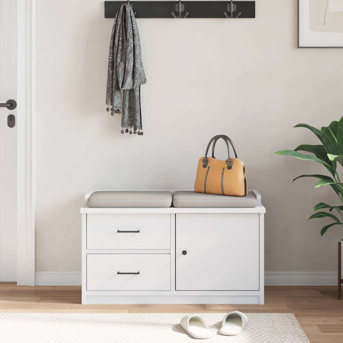 vidaXL Ławka do przedpokoju "SANDNES" 87x40x50 cm Drewno lite Sosna