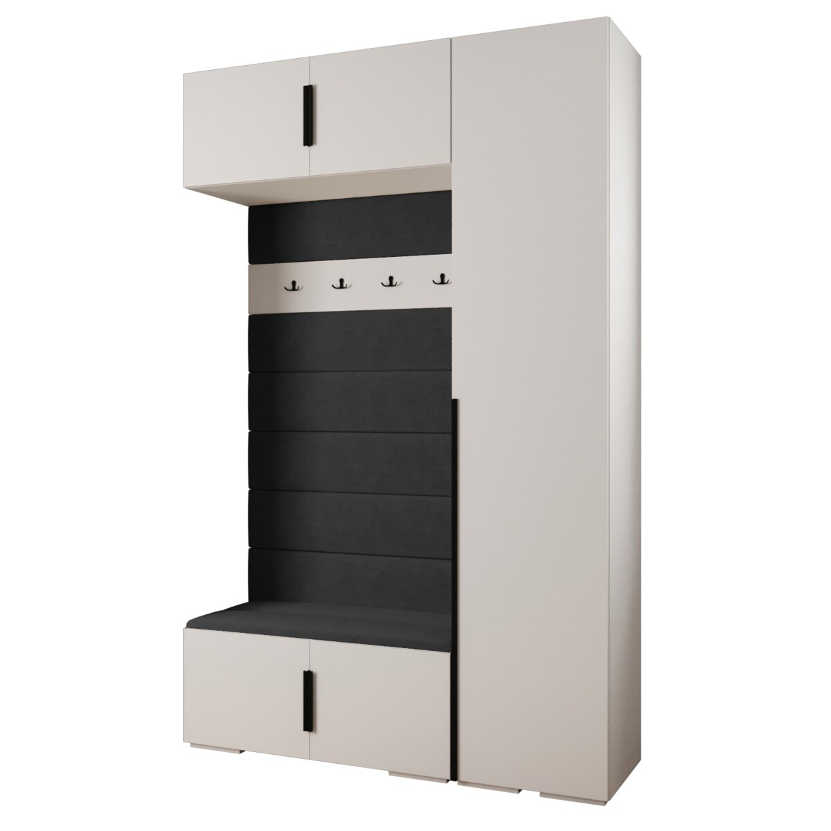 Garderoba do przedpokoju INOVA 1 Z19 biały+czarny+manila18