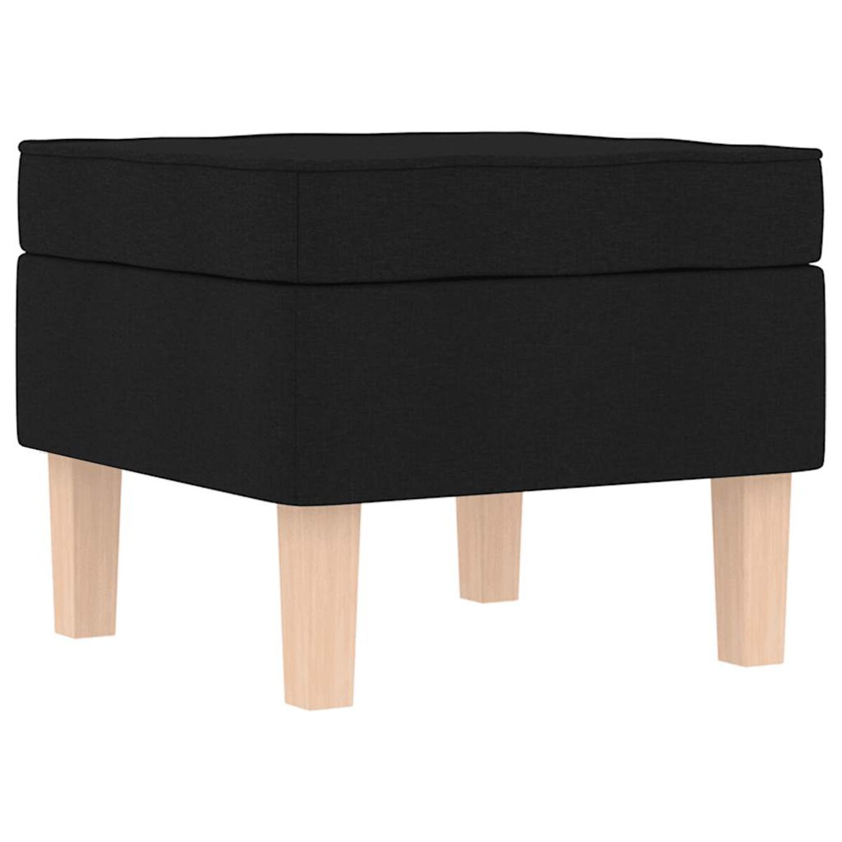 vidaXL Fotel bujany z podnóżkiem, czarny, tkaniną