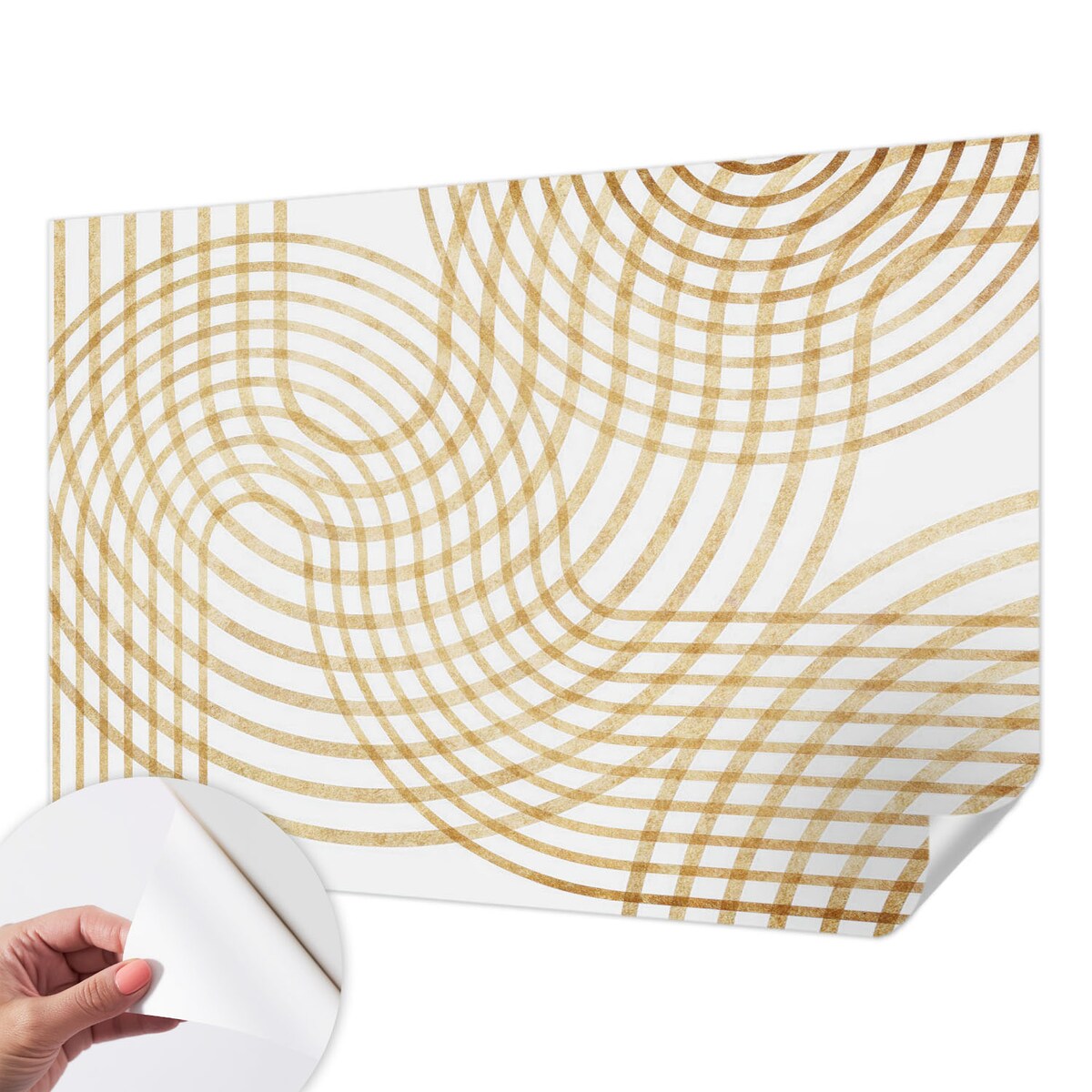 Fototapeta samoprzylepna 312x219 cm - Geometryczne sploty, tapeta ścienna biała