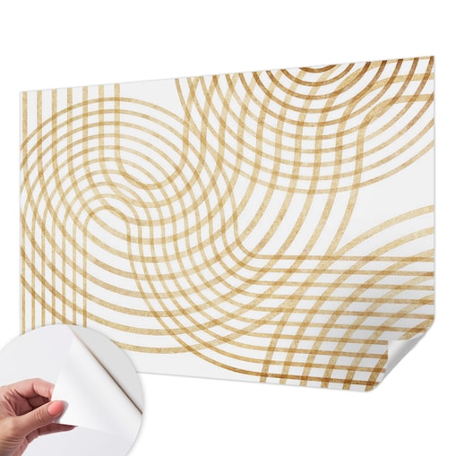 Fototapeta samoprzylepna 312x219 cm - Geometryczne sploty, tapeta ścienna biała