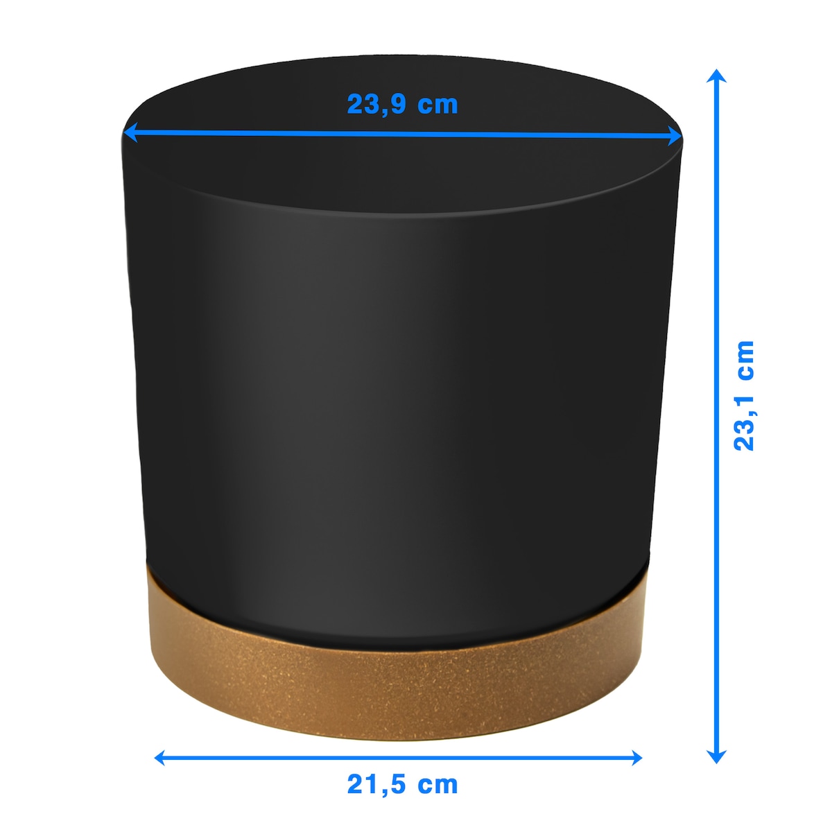 Doniczka Ogrodowa 23,9Cm Z Podstawką Do Domu Donica Plastikowa Antracyt