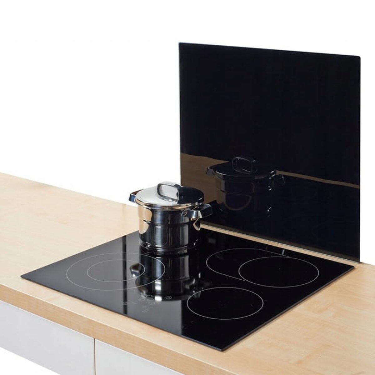 Szklana Płyta Ochronna na Kuchenkę Czarna 56 x 50 cm Kuchenna Nakładka