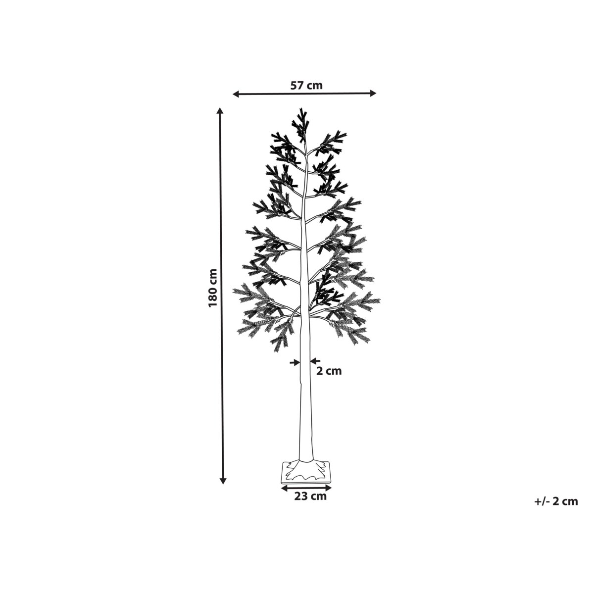 Dekoracja ogrodowa LED drzewko ze światełkami 180 cm biała ALBIONI