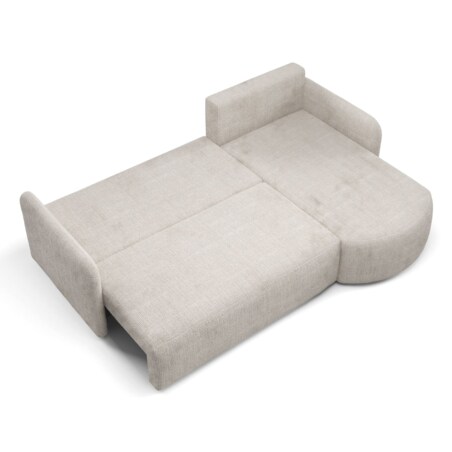 Nowoczesny Narożnik BON z funkcją spania, obity tkanina Cremona, szary