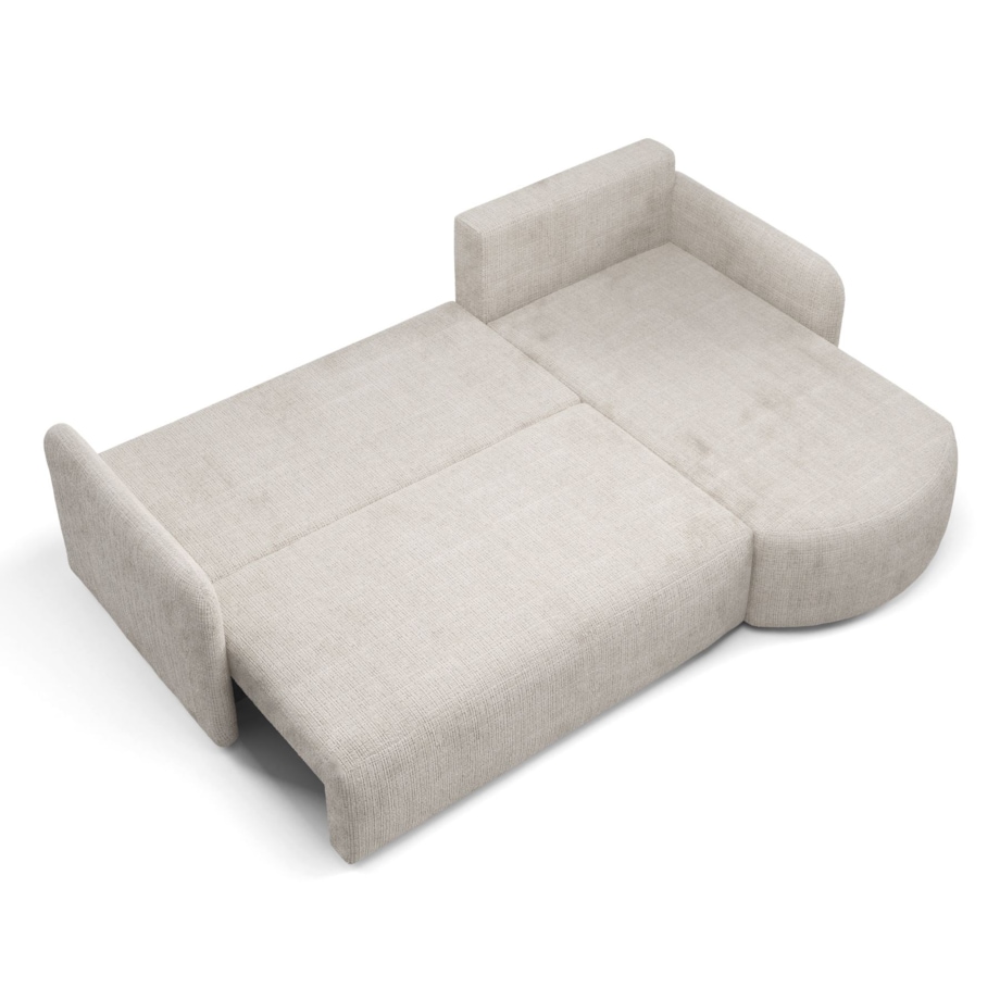 Nowoczesny Narożnik BON z funkcją spania, obity tkanina Cremona, szary