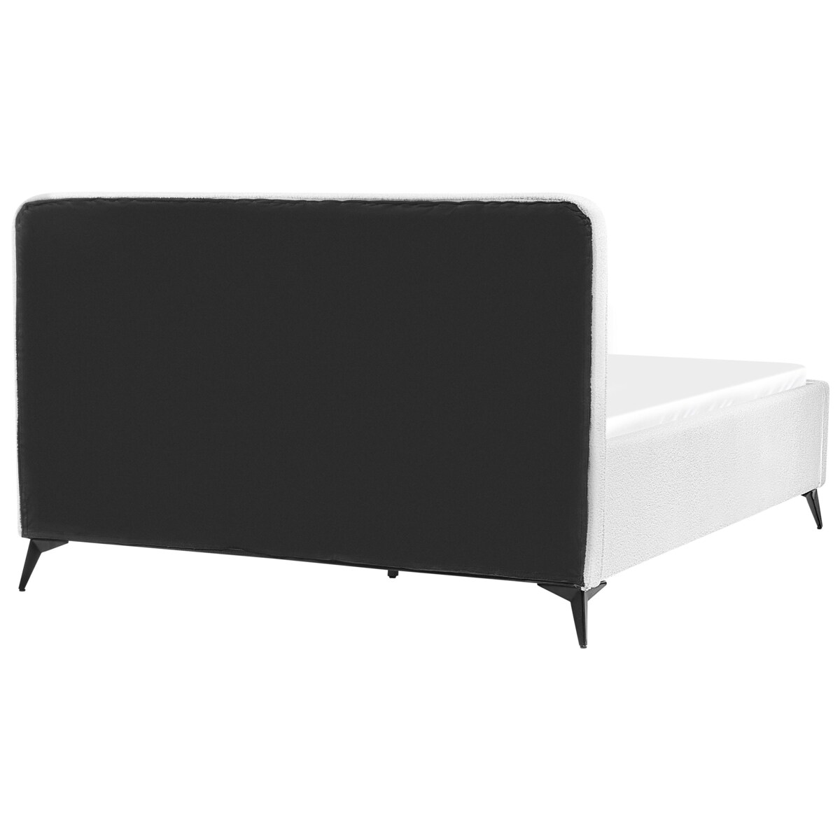 Łóżko Boucle VALOGNES 160 x 200 cm Złamana biel