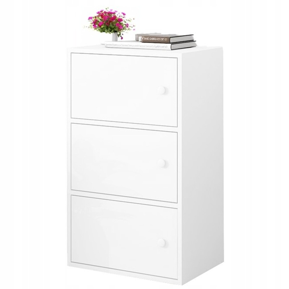 Nowoczesna pojemna komoda szafka duża biała skandynawski loft retro 3 półki