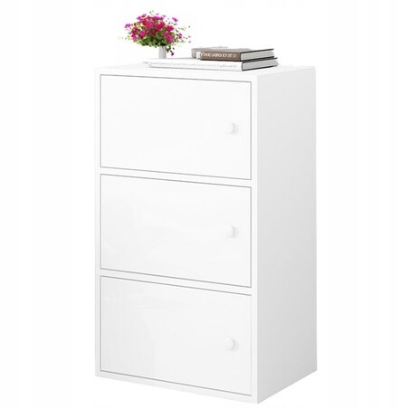 Nowoczesna pojemna komoda szafka duża biała skandynawski loft retro 3 półki