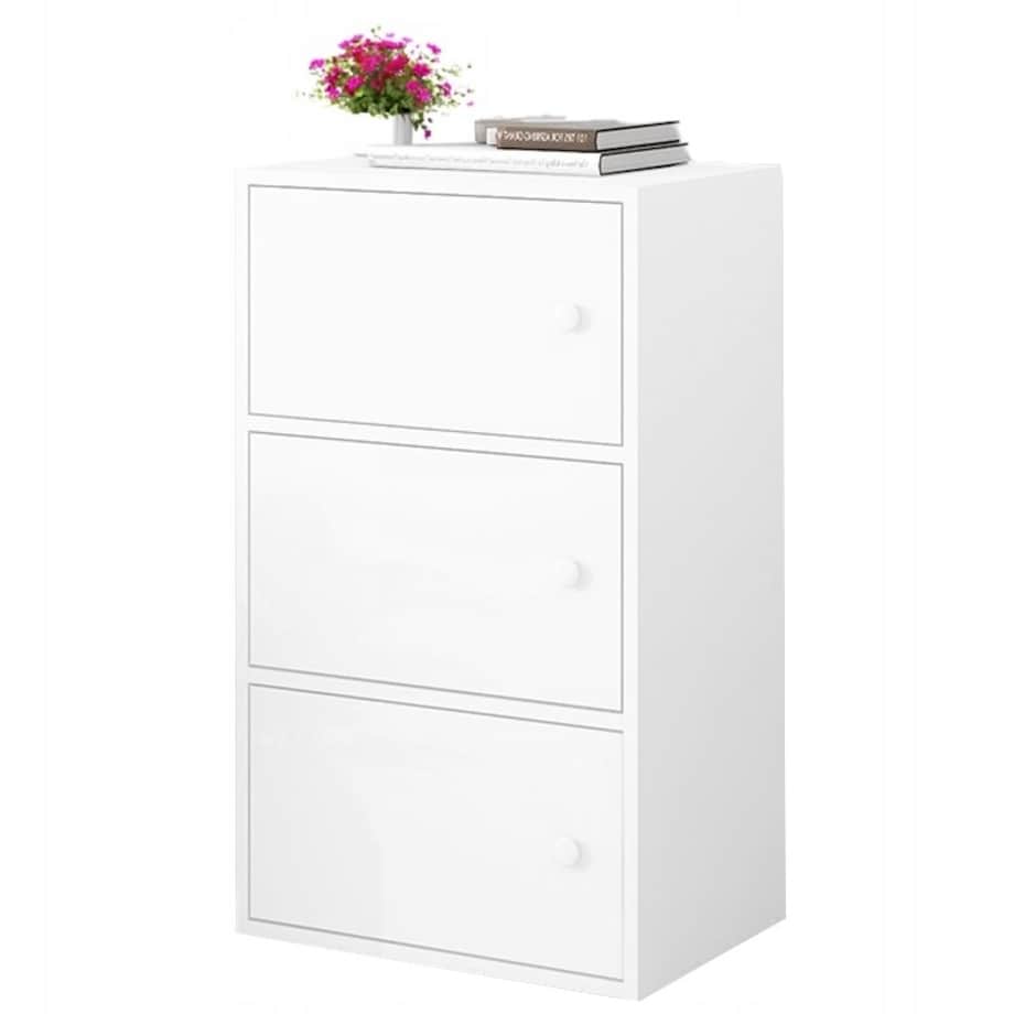 Nowoczesna pojemna komoda szafka duża biała skandynawski loft retro 3 półki