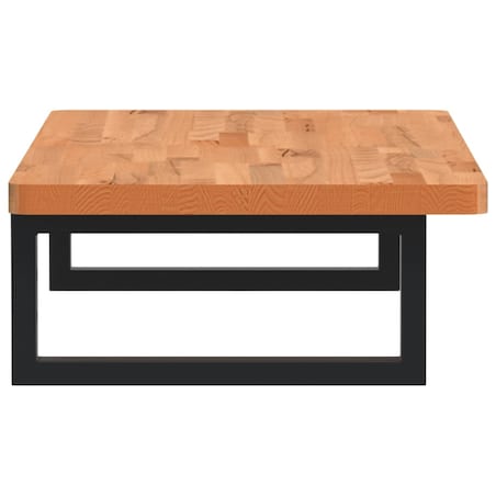 vidaXL Półka ścienna pod umywalkę, stal i lite drewno bukowe