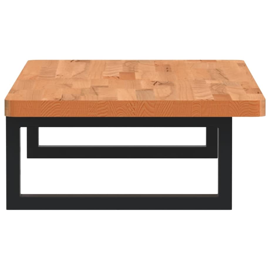 vidaXL Półka ścienna pod umywalkę, stal i lite drewno bukowe