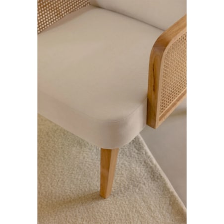 Fotel wypoczynkowy z plecionymi podłokietnikami King, naturalny