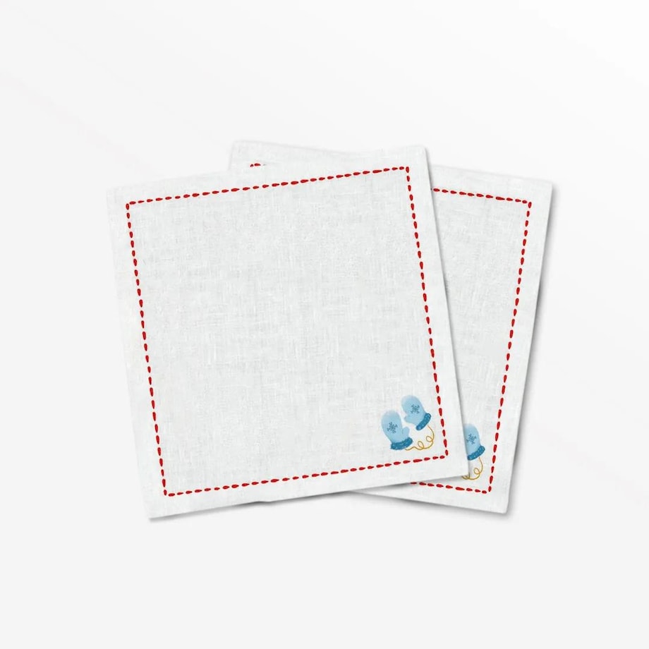 Serwetki świąteczne - Minimalistyczne rękawiczki (2szt.)