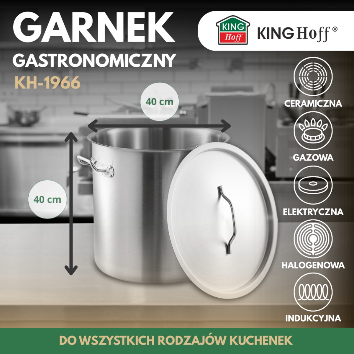 Kinghoff garnek gastronomiczny z pokrywą 50l KH1966