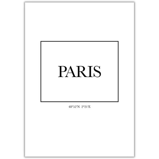 plakat paris współrzędne geograficzne 50x70 cm