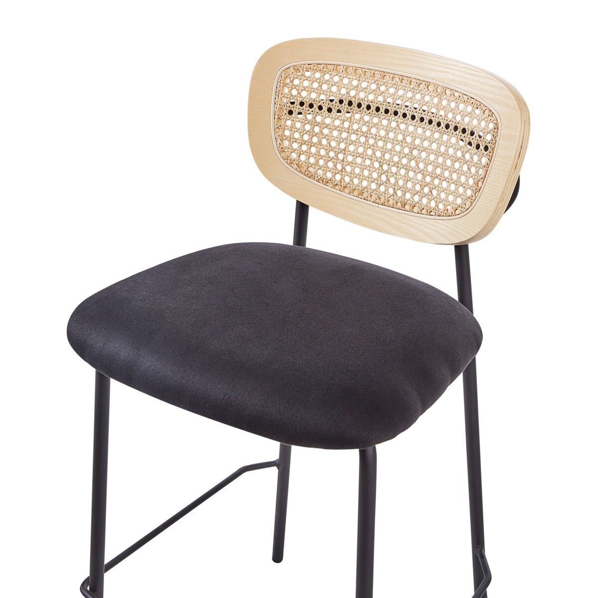 Krzesło barowe Zestaw 2 Tkanina Czarny MAYETTA