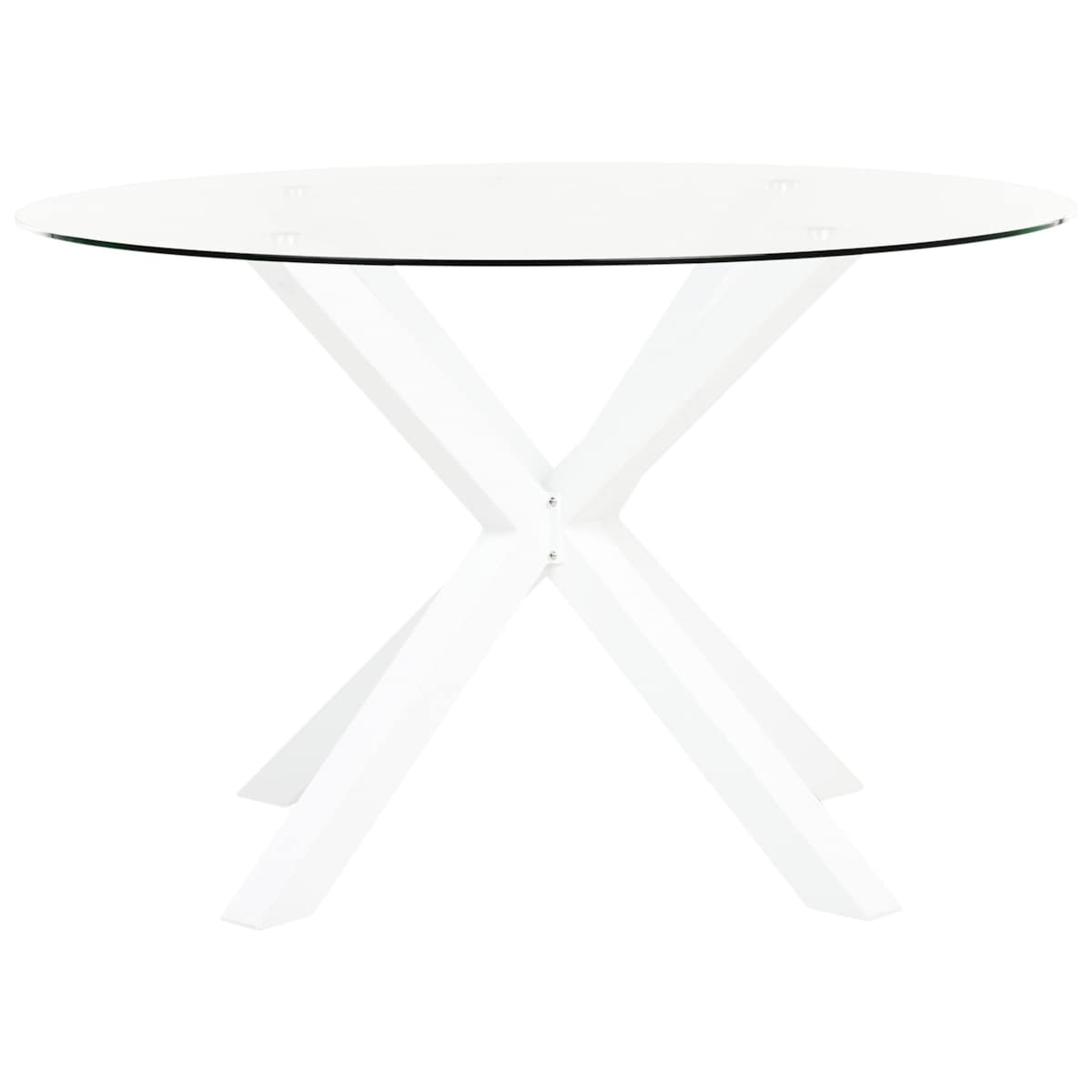 Stół ogrodowy szklany okrągły 120 cm biały MALETTO