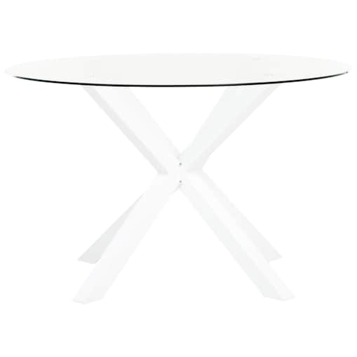 Stół ogrodowy szklany okrągły 120 cm biały MALETTO