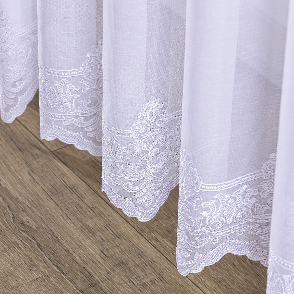 Firana na taśmie wave 300x245 biały z tłoczonym wzorem