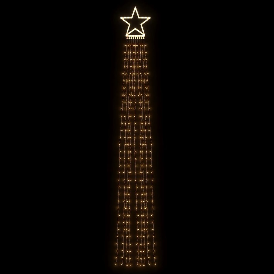 vidaXL Lampki choinkowe, 320 LED, ciepłe białe światło, 375 cm