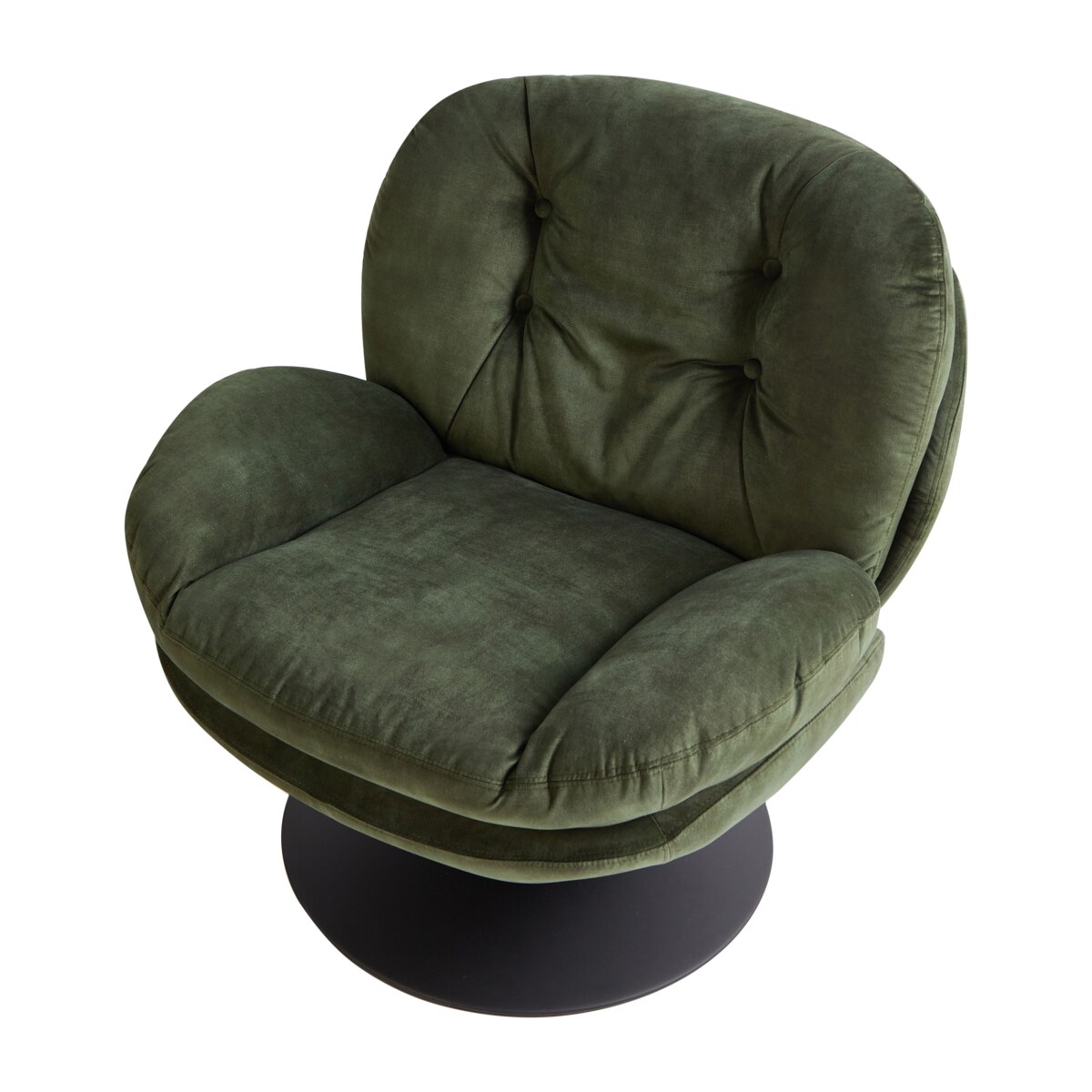 Fotel obrotowy NOLVIK Welur Ciemnozielony